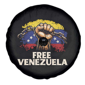 Free Venezuela Flag Chain Breaker Spare Tire Cover Powerful Liberation for Liberation Supporters TS02 Print Your Wear