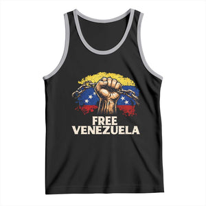Free Venezuela Flag Chain Breaker Tank Top Powerful Liberation for Liberation Supporters TS02 Black Athletic Heather Print Your Wear