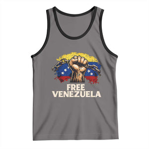 Free Venezuela Flag Chain Breaker Tank Top Powerful Liberation for Liberation Supporters TS02 Deep Heather Black Print Your Wear