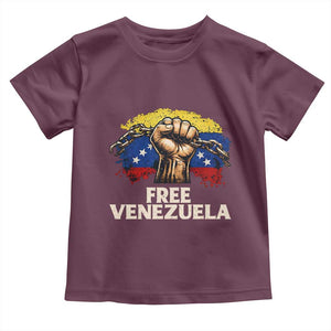 Free Venezuela Flag Chain Breaker Toddler T Shirt Powerful Liberation for Liberation Supporters TS02 Maroon Print Your Wear