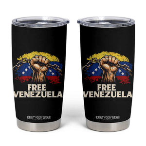Free Venezuela Flag Chain Breaker Tumbler Cup Powerful Liberation for Liberation Supporters TS02 Black Print Your Wear