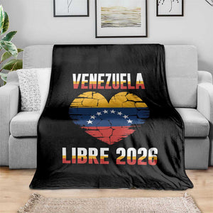 Venezuela Libre 2026 Throw Blanket Venezuelan Flag Heart Freedom and National Pride TS02 Print Your Wear