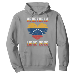Venezuela Libre 2026 Hoodie Venezuelan Flag Heart Freedom and National Pride TS02 Sport Gray Print Your Wear