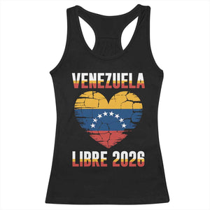 Venezuela Libre 2026 Racerback Tank Top Venezuelan Flag Heart Freedom and National Pride TS02 Black Print Your Wear