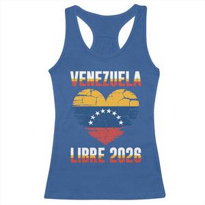 Venezuela Libre 2026 Racerback Tank Top Venezuelan Flag Heart Freedom and National Pride TS02 Royal Blue Print Your Wear