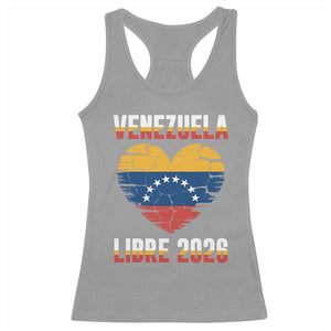 Venezuela Libre 2026 Racerback Tank Top Venezuelan Flag Heart Freedom and National Pride TS02 Sport Gray Print Your Wear