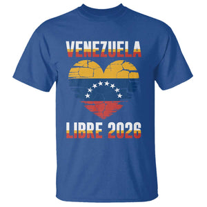 Venezuela Libre 2026 T Shirt Venezuelan Flag Heart Freedom and National Pride TS02 Royal Blue Print Your Wear