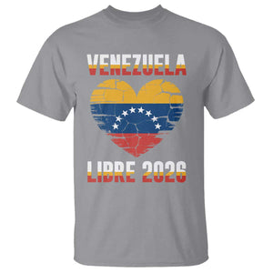 Venezuela Libre 2026 T Shirt Venezuelan Flag Heart Freedom and National Pride TS02 Sport Gray Print Your Wear