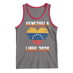 Venezuela Libre 2026 Tank Top Venezuelan Flag Heart Freedom and National Pride TS02 Deep Heather Red Print Your Wear