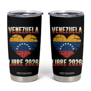 Venezuela Libre 2026 Tumbler Cup Venezuelan Flag Heart Freedom and National Pride TS02 Black Print Your Wear
