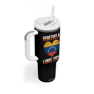 Venezuela Libre 2026 Tumbler With Handle Venezuelan Flag Heart Freedom and National Pride TS02 Print Your Wear