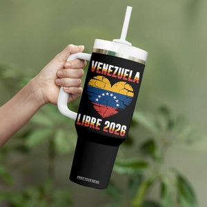 Venezuela Libre 2026 Tumbler With Handle Venezuelan Flag Heart Freedom and National Pride TS02 Print Your Wear