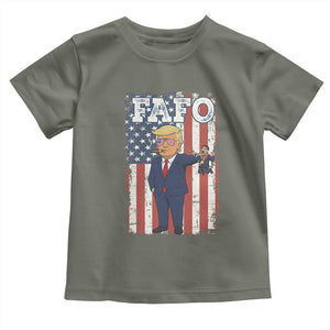 Funny Trump and Maduro Captured Cartoon Graphic Toddler T Shirt American Flag Dictator Political Satire Meme TS02 Military Green Print Your Wear