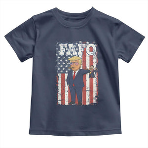 Funny Trump and Maduro Captured Cartoon Graphic Toddler T Shirt American Flag Dictator Political Satire Meme TS02 Navy Print Your Wear