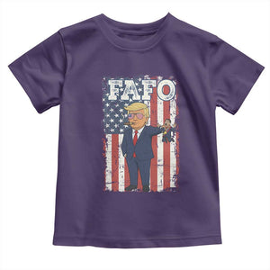 Funny Trump and Maduro Captured Cartoon Graphic Toddler T Shirt American Flag Dictator Political Satire Meme TS02 Purple Print Your Wear