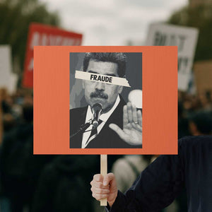 Sarcastic Maduro Fraude Protest Sign Corruption Venezuela Political Satire TS02 Horizontal 18" × 24" Orange Print Your Wear