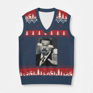 Sarcastic Maduro Fraude V-Neck Knit Sweater Vest Corruption Venezuela Political Satire TS02 Navy Red Print Your Wear