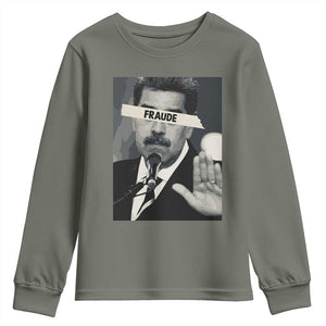 Sarcastic Maduro Fraude Youth Sweatshirt Corruption Venezuela Political Satire TS02 Military Green Print Your Wear