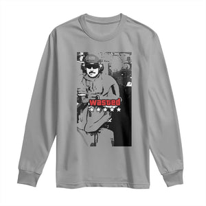 Wasted Maduro Meme Long Sleeve Shirt Dictators Downfall Political Satire GTA Style TS02 Sport Gray Print Your Wear