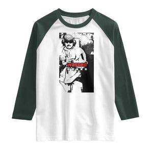 Wasted Maduro Meme Raglan Shirt Dictators Downfall Political Satire GTA Style TS02 White Dark Forest Green Print Your Wear