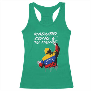 Maduro Cono e Tu Madre Racerback Tank Top Venezuelan Protest Graffiti Graphic TS02 Irish Green Print Your Wear
