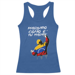 Maduro Cono e Tu Madre Racerback Tank Top Venezuelan Protest Graffiti Graphic TS02 Royal Blue Print Your Wear