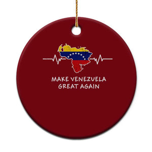 Make Venezuela Great Again Ceramic Ornament Patriotic Support Heartbeat Distressed Map Graphic TS02 1pc Red Print Your Wear