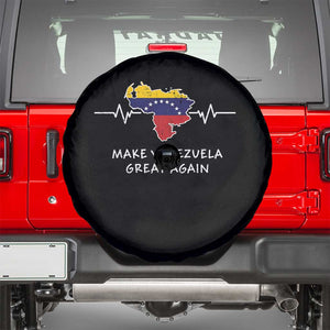 Make Venezuela Great Again Spare Tire Cover Patriotic Support Heartbeat Distressed Map Graphic TS02 Black Print Your Wear