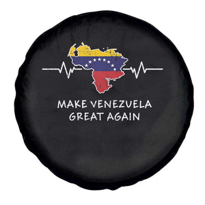 Make Venezuela Great Again Spare Tire Cover Patriotic Support Heartbeat Distressed Map Graphic TS02 Print Your Wear