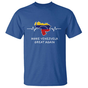 Make Venezuela Great Again T Shirt Patriotic Support Heartbeat Distressed Map Graphic TS02 Royal Blue Print Your Wear