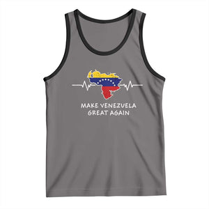 Make Venezuela Great Again Tank Top Patriotic Support Heartbeat Distressed Map Graphic TS02 Deep Heather Black Print Your Wear