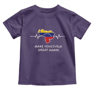 Make Venezuela Great Again Toddler T Shirt Patriotic Support Heartbeat Distressed Map Graphic TS02 Purple Print Your Wear