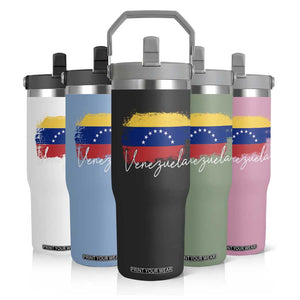 Venezuela Flag Pride Patriotic Flip Straw Tumbler for Venezuelan Roost TS02 Print Your Wear