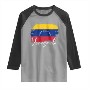 Venezuela Flag Pride Patriotic Raglan Shirt for Venezuelan Roost TS02 Sport Gray Black Print Your Wear