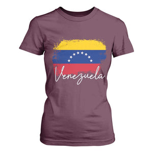 Venezuela Flag Pride Patriotic T Shirt For Women for Venezuelan Roost TS02 Maroon Print Your Wear