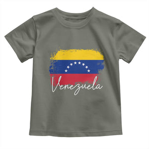 Venezuela Flag Pride Patriotic Toddler T Shirt for Venezuelan Roost TS02 Military Green Print Your Wear