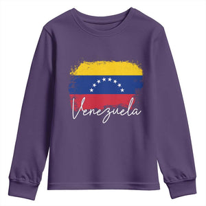 Venezuela Flag Pride Patriotic Youth Sweatshirt for Venezuelan Roost TS02 Purple Print Your Wear