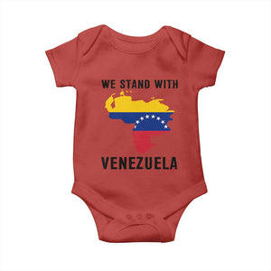 We Stand With Venezuela Baby Onesie Venezuelan Flag Unity Graphic TS02 Red Print Your Wear