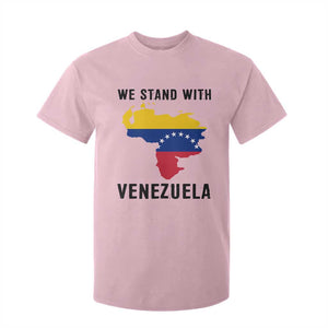 We Stand With Venezuela T Shirt For Kid Venezuelan Flag Unity Graphic TS02 Light Pink Print Your Wear