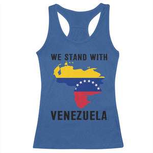 We Stand With Venezuela Racerback Tank Top Venezuelan Flag Unity Graphic TS02 Royal Blue Print Your Wear