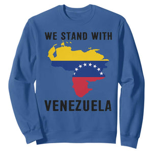 We Stand With Venezuela Sweatshirt Venezuelan Flag Unity Graphic TS02 Royal Blue Print Your Wear