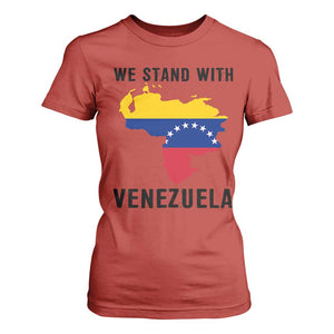 We Stand With Venezuela T Shirt For Women Venezuelan Flag Unity Graphic TS02 Red Print Your Wear