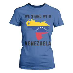 We Stand With Venezuela T Shirt For Women Venezuelan Flag Unity Graphic TS02 Royal Blue Print Your Wear