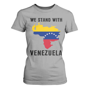 We Stand With Venezuela T Shirt For Women Venezuelan Flag Unity Graphic TS02 Sport Gray Print Your Wear