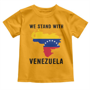 We Stand With Venezuela Toddler T Shirt Venezuelan Flag Unity Graphic TS02 Gold Print Your Wear