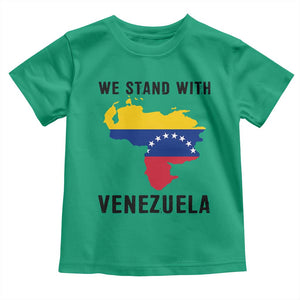 We Stand With Venezuela Toddler T Shirt Venezuelan Flag Unity Graphic TS02 Irish Green Print Your Wear