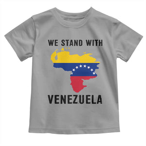 We Stand With Venezuela Toddler T Shirt Venezuelan Flag Unity Graphic TS02 Sport Gray Print Your Wear