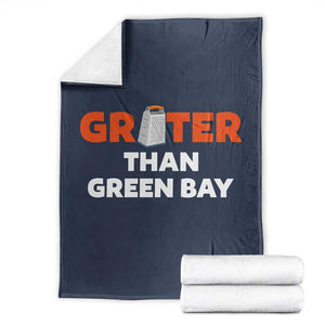 Funny Greater Than Green Bay Rivalry Throw Blanket Cheese Grater TS02 Navy Print Your Wear