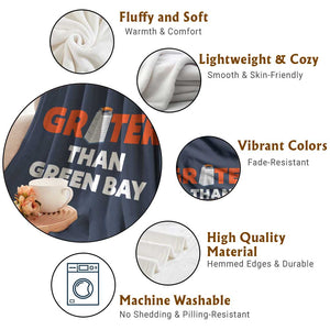 Funny Greater Than Green Bay Rivalry Throw Blanket Cheese Grater TS02 Print Your Wear