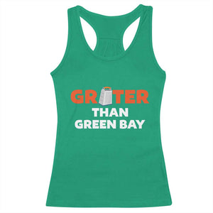Funny Greater Than Green Bay Rivalry Racerback Tank Top Cheese Grater TS02 Irish Green Print Your Wear
